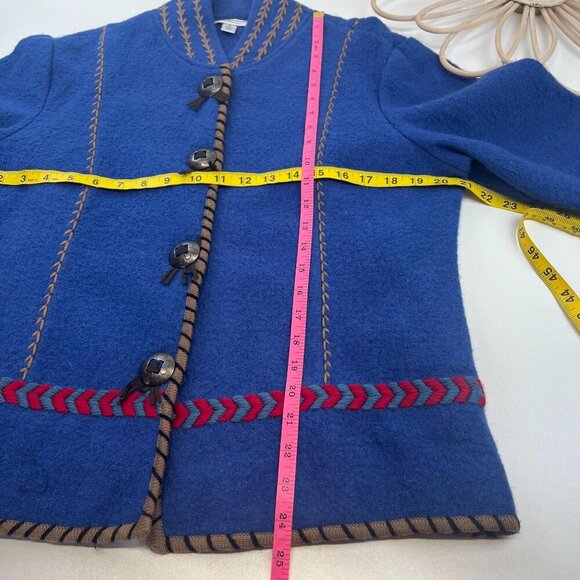 Coldwater Creek Aztec Wool Embroidered Jacket Ladies Size MED Long Sleeve - Picture 9 of 12